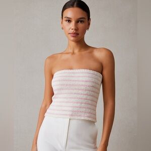 Striped Pink and White Women's Tank Top